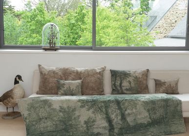 Curtains and window coverings - Campagne Ananbo Printed Linen Bed End 90X20 Cm Campagne Lichen - EN FIL D'INDIENNE...