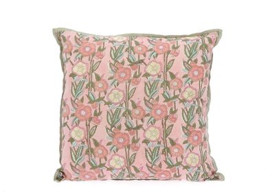 Fabric cushions - Pensee Velvet Cushion Cover 45X45 Cm Pensees Velours Poudre - EN FIL D'INDIENNE...