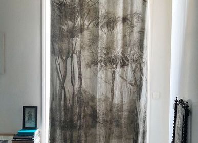 Curtains and window coverings - MANOSQUE Ananbo printed linen curtain 140x300 cm MANOSQUE ECRU - EN FIL D'INDIENNE...
