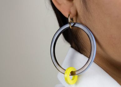 Bijoux - Boucles d'oreilles grand anneau et petit anneau laqués  - L'INDOCHINEUR PARIS HANOI