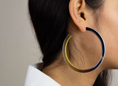 Jewelry - Large lacquered hoop earrings with hoof pastille - L'INDOCHINEUR PARIS HANOI