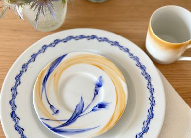Tea and coffee accessories - Bicolor gold and gosu blue cup & saucer - YUKO KIKUCHI