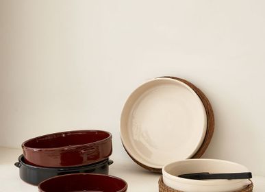 Platter and bowls - Set Of 2 Black Faran Oven Dishes Ø21 Cm/Ø26 Cm/H6 Cm - HOMATA