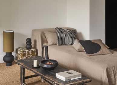 Cushions - Arga Woven Cushion Cover 50X50 Ecru / Black 100% Wool - HOMATA