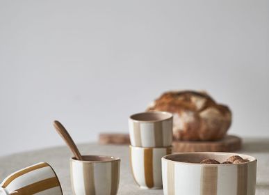Mugs - Nua Cream Striped Coffee Cup
  Ø7Cm H7Cm - HOMATA