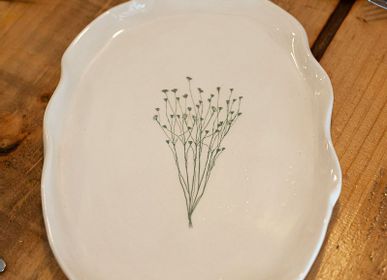 Formal plates - Ceramic oval serving plate WILD FIELD COLLECTION - MARTINA & EVA
