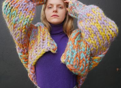 Cushions - Chunky Knit Merino Cardigan Sweater - PANAPUFA