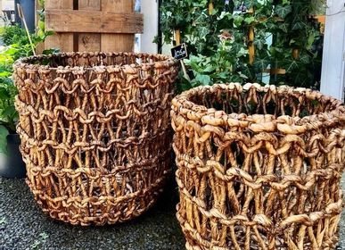 Caskets and boxes - Set of 2 openwork abaca baskets (Bali) - PSAA146 - BALINAISA
