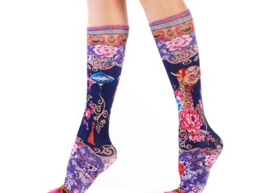 Socks - Chinoiserie bamboo knee socks - DUB & DRINO