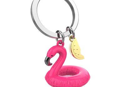 Cadeaux - porte-clés en forme de flamant rose - METALMORPHOSE