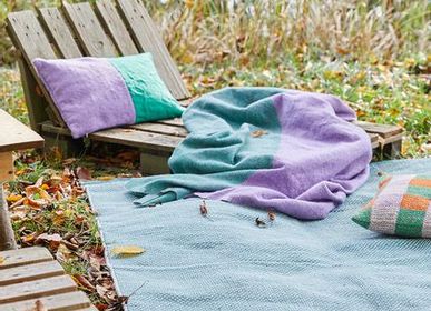Couettes et oreillers  - Coussin MATCH violet et vert intérieur | extérieur plastique recyclé - LIV INTERIOR