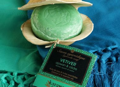 Cadeaux - SAVON SOLIDE AYURVEDIQUE - VETIVER - GRAND FORMAT - 100G - KARAWAN AUTHENTIC