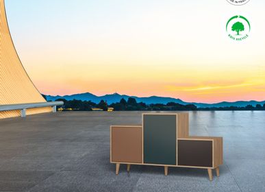 Sideboards - Sideboard PODIUM 3 doors Terracotta - Tropical - Graphite - YZON