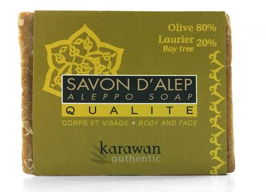 Cadeaux - SAVON D'ALEP QUALITÉ - HUILE D'OLIVE 80% ET DE LAURIER 20% - EN BANDEAU - 200G - KARAWAN AUTHENTIC