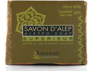 Cadeaux - SAVON D'ALEP SUPERIEUR - HUILE D'OLIVE ET DE LAURIER 35% - KARAWAN AUTHENTIC