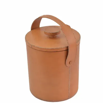 Plats et saladiers - Seau à glace en cuir. - SOL & LUNA