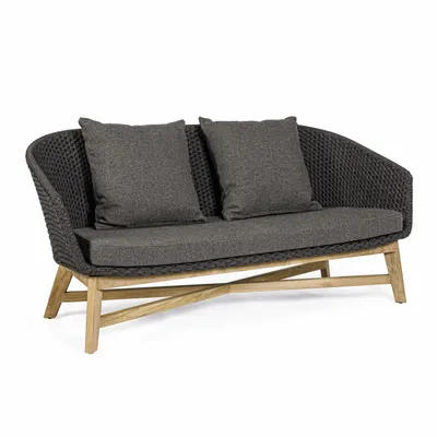 Sofas - COACHELLA CHARCOAL SOFA 2SEATS W-CUSH - BIZZOTTO ANDREA