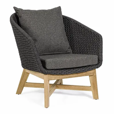 Armchairs - COACHELLA CHARCOAL ARMCHAIR W-CUSH - BIZZOTTO ANDREA