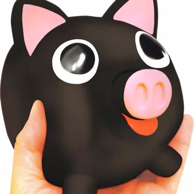 Cadeaux - Black and pink piggy bank - Jiggy Bank/SANKYO TOYS - ABINGPLUS