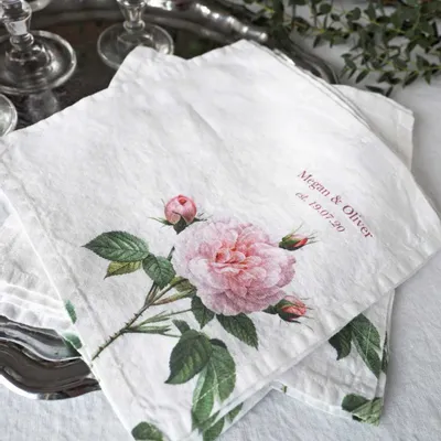 Linge de table textile - Serviettes en lin imprimées sur mesure pour événements / hôtels  /restaurants - LINOROOM 100% LINEN TEXTILES