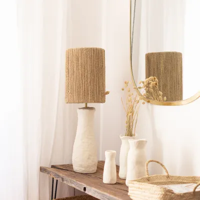 Table lamps - Handcrafted ceramic and palm fiber table lamps – COSYDAR-DECO - COSYDAR-DECO