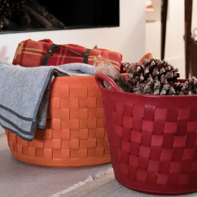 Objets de décoration - Sac en cuir tissé - SOL & LUNA