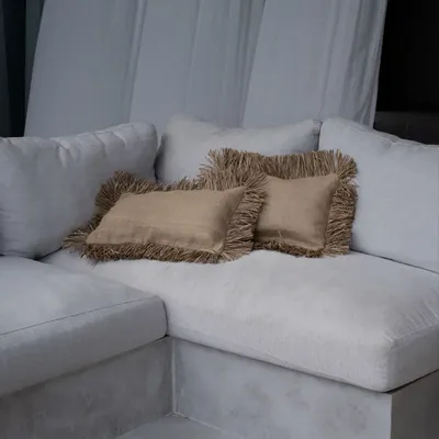 Cushions - The Jute Bonita Cushion Cover - Natural - 30x50 - BAZAR BIZAR LIVING