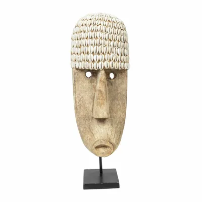 Objets de décoration - Le masque de cauri sur support, grand format - BAZAR BIZAR LIVING