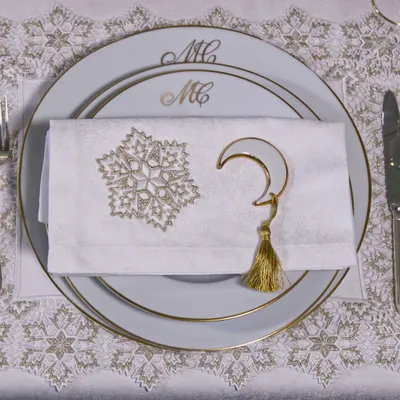Table linen - Mod. Cristalli di Neve - MAISON CLAIRE