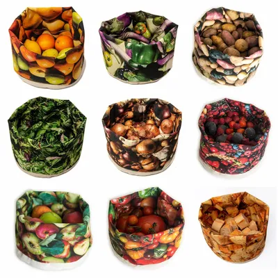 Kitchen utensils - Fabric basket printed Salad - MARON BOUILLIE