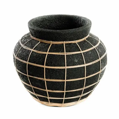 Vases - The Belly Vase - Black Natural - L - BAZAR BIZAR LIVING