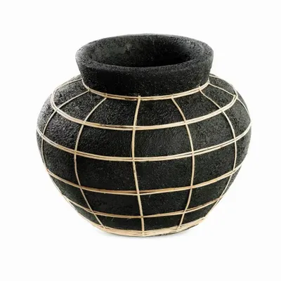 Vases - Le Vase Belly - Noir Naturel - M - BAZAR BIZAR LIVING