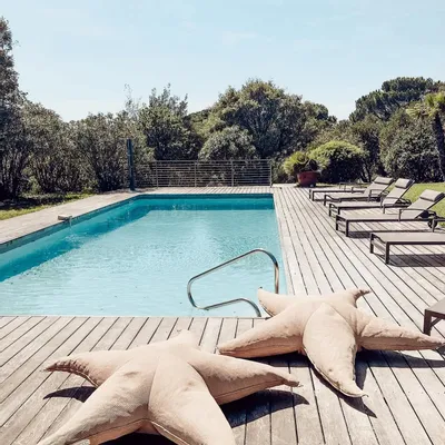 Poufs - Pouf XL flottant étoile de mer effet raphia - MX HOME