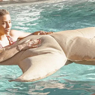 Ottomans - XL floating starfish raffia effect ottoman - MX HOME