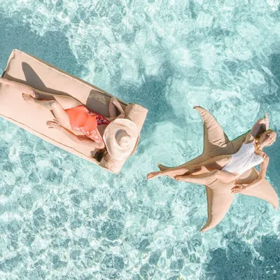 Ottomans - XL floating starfish raffia effect ottoman - MX HOME