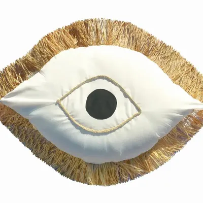 Transats - Oeil grec XL avec franges en raphia - MX HOME