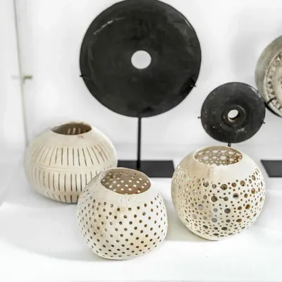 Bougeoirs et photophores  - Le Bougeoir Coconot Spot - Naturel - BAZAR BIZAR LIVING