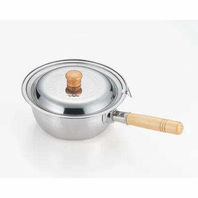 Saucepans  - 16 cm stainless steel saucepan, hammered with two spouts - Yukihira/YOSHIKAWA collection - ABINGPLUS