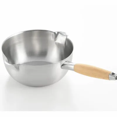 Casseroles - Casserole de 20 cm, en acier inoxydable, avec deux becs verseurs - collection Aikata / YOSHIKAWA - ABINGPLUS