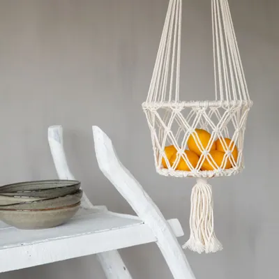 Vases - The Macrame Plant Holder - White - L - BAZAR BIZAR LIVING