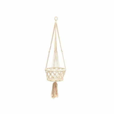 Vases - The Macrame Plant Holder - White - M - BAZAR BIZAR LIVING