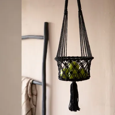 Vases - Le Porte-Plante Macramé - Noir - S - BAZAR BIZAR LIVING