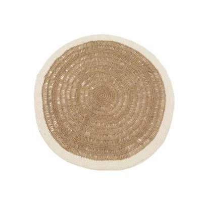 Rugs - The Seagrass & Cotton Round Carpet - Natural White - 100 - BAZAR BIZAR LIVING