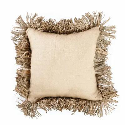 Cushions - The Jute Bonita Cushion Cover - Natural - 40x40 - BAZAR BIZAR LIVING
