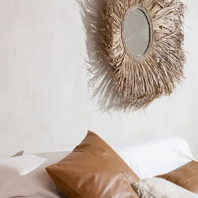 Coussins - La Housse de Coussin Four Leather Panel - Camel - 40x40 - BAZAR BIZAR LIVING