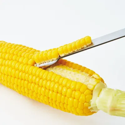 Ustensiles de cuisine - Éplucheur Poro pour maïs en acier inoxydable - collection EAtoCO / YOSHIKAWA - ABINGPLUS