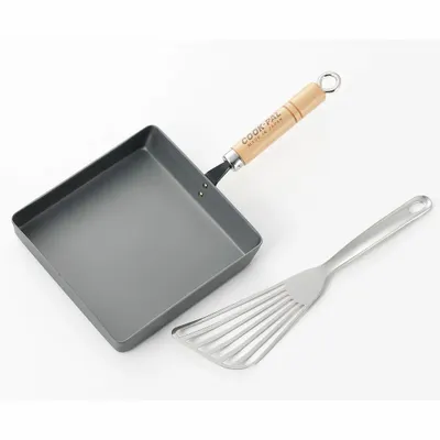 Frying pans - L steel frying pan for Japanese rolled omelettes - Egg Pan/YOSHIKAWA collection - ABINGPLUS