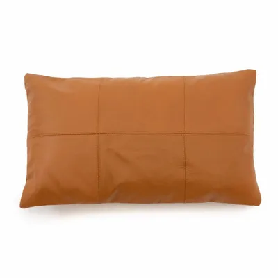 Coussins - La Housse de Coussin Six Leather Panel - Chameau - 30x50 - BAZAR BIZAR LIVING