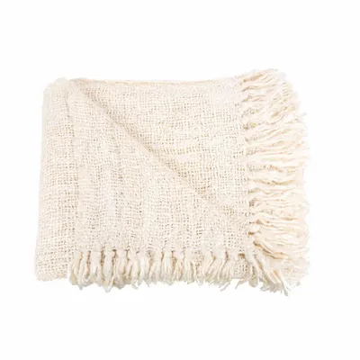 Throw blankets - The s'il vous Plaid - Cream - BAZAR BIZAR LIVING
