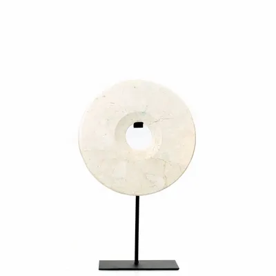 Objets de décoration - Marble Disc Sur Pied - Blanc - M - BAZAR BIZAR LIVING